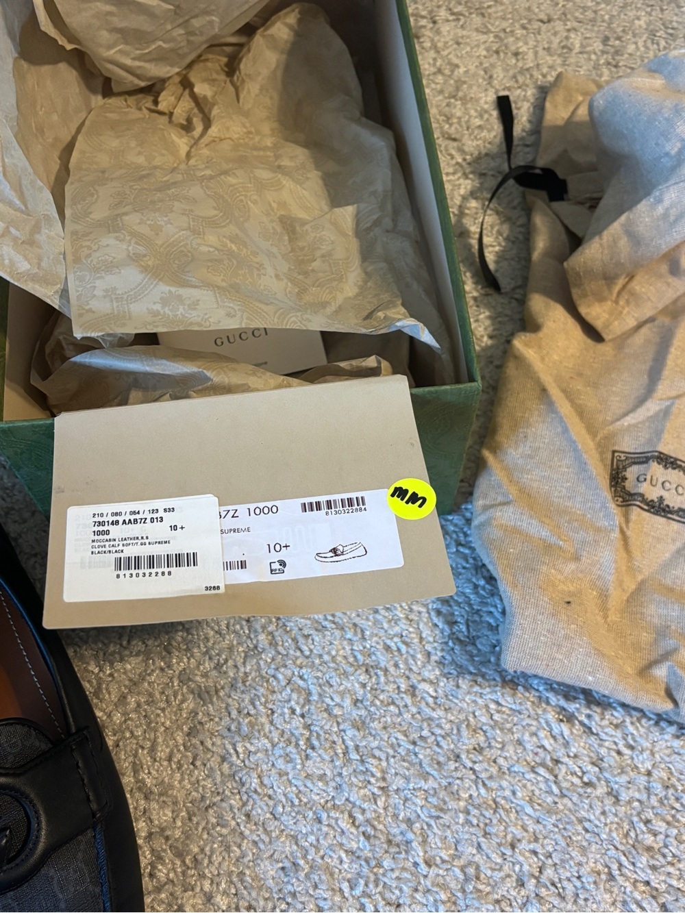 Gucci Black GG Canvas & Leather Slip-On Loafers with Interlocking G - Picture 2 of 11